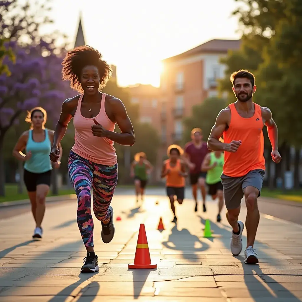 Clientes sonriendo y disfrutando de su entrenamiento en el estudio.